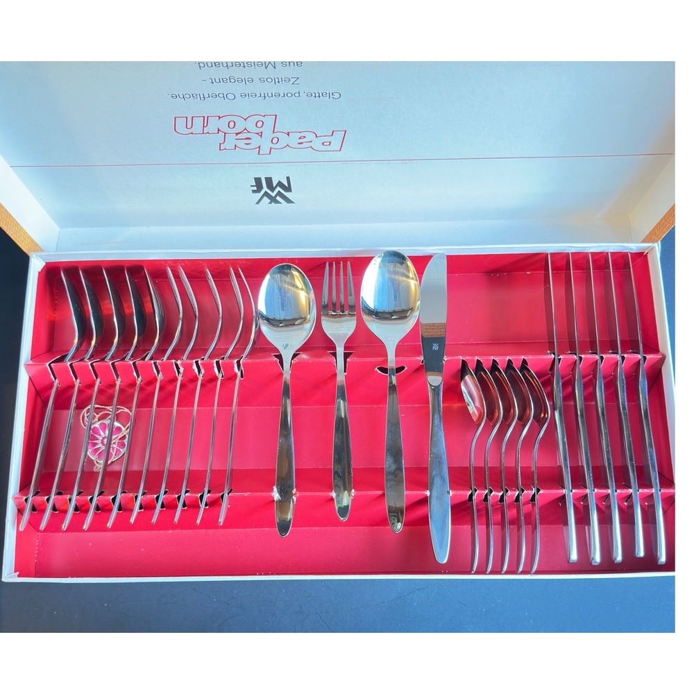 WMF Paderborn Cromargan 18/10 Stainless Flatware Set 24 Pc Service 6 Germany NIB